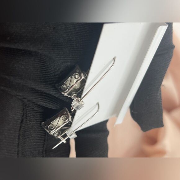 Sterling Silver Blue Square Drop Earrings by Noa Zuman - Picture 6 of 6